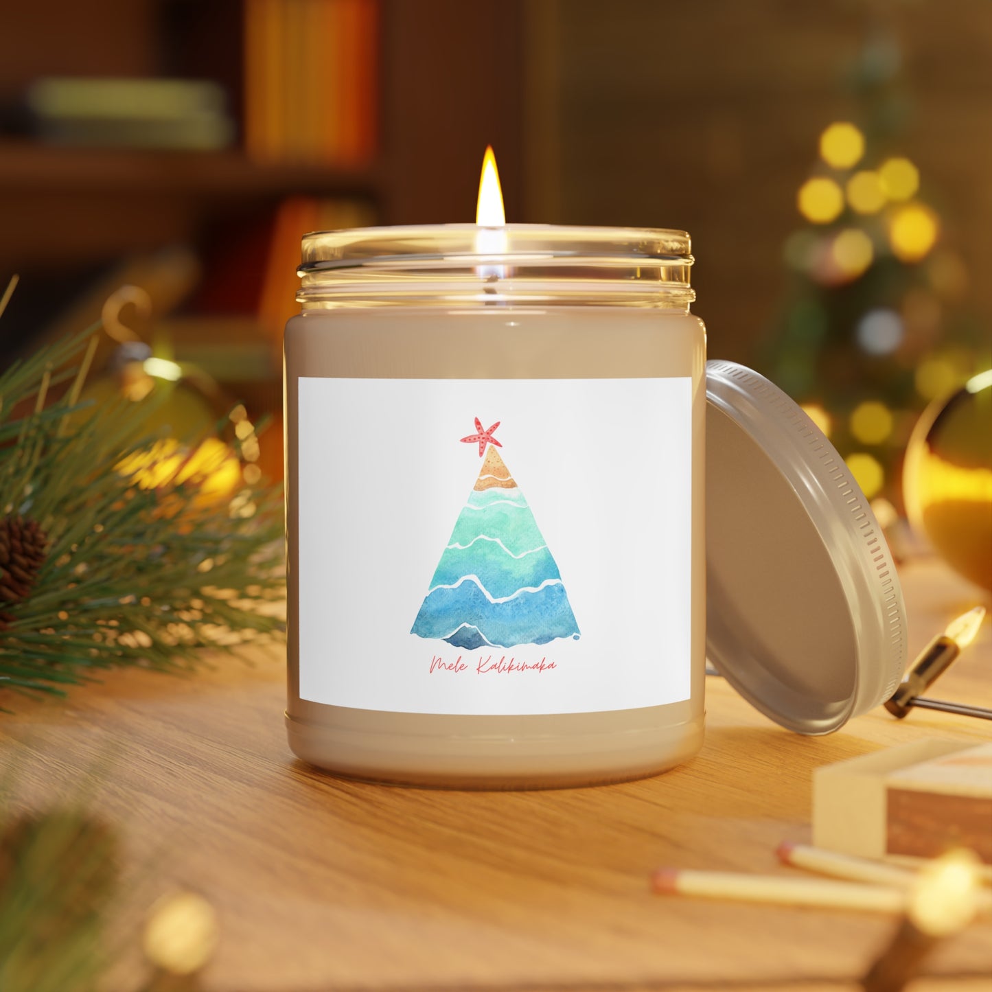 Mele Kalikimaka Sea Breeze Scented Christmas Candle - Christmas Gift - Hawaiian Christmas - Christmas at the beach