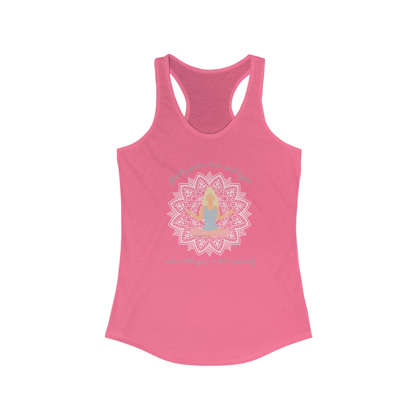 Mostly Peace Love and Light Women's Yoga Tank Top - Namaste - Yoga Tank Top - Go F Yourself - Funny Women's Gym Tank