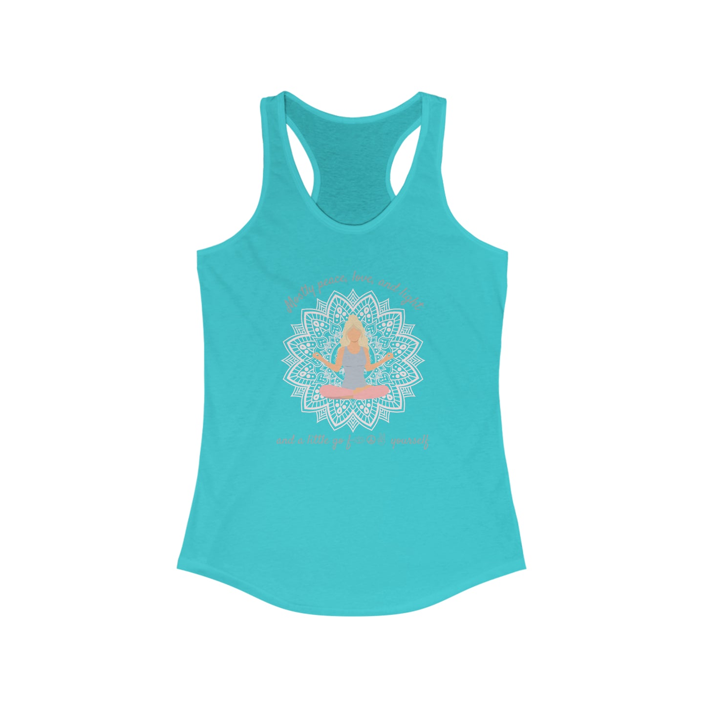 Mostly Peace Love and Light Women's Yoga Tank Top - Namaste - Yoga Tank Top - Go F Yourself - Funny Women's Gym Tank