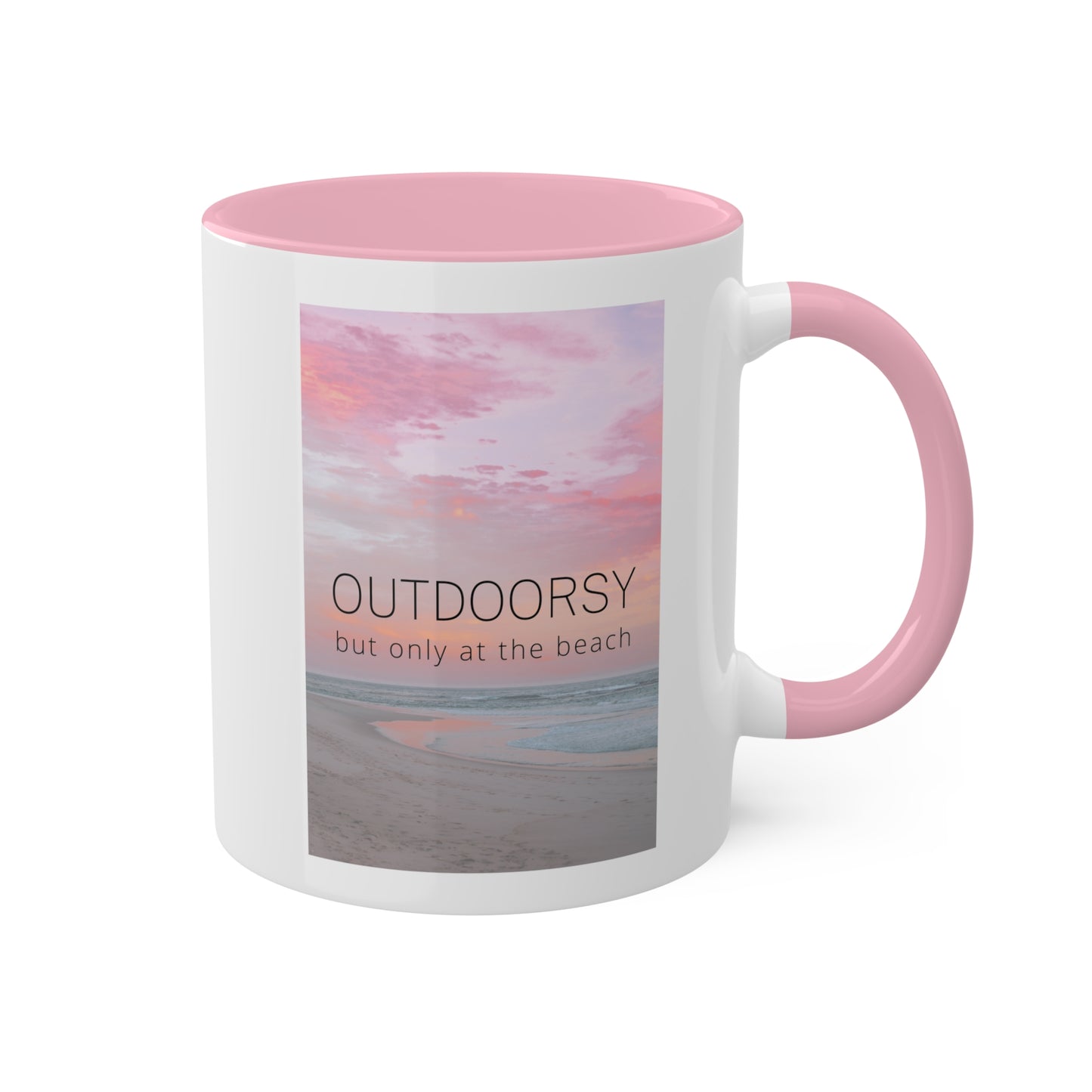 Outdoorsy, but only at the beach mug - Sunset beach mug - Beach Coffee Mug - Beach Gift