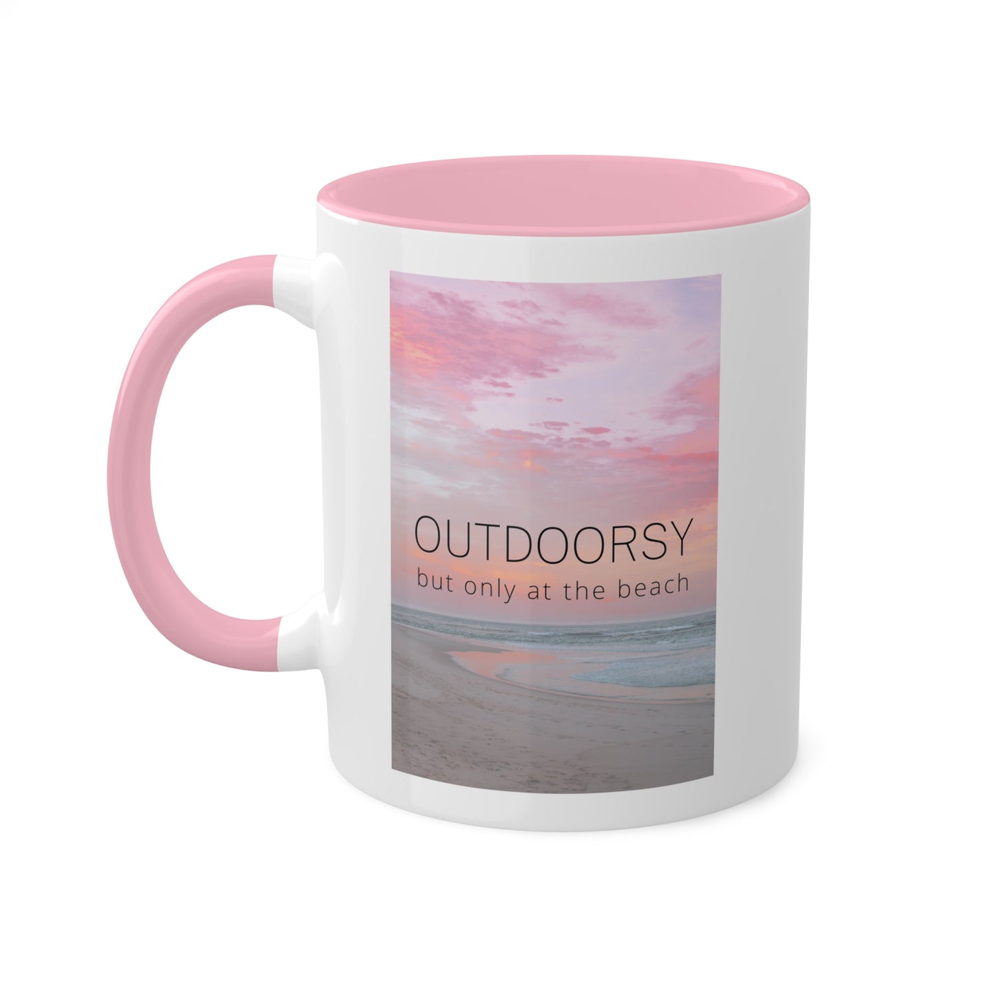 Outdoorsy, but only at the beach mug - Sunset beach mug - Beach Coffee Mug - Beach Gift