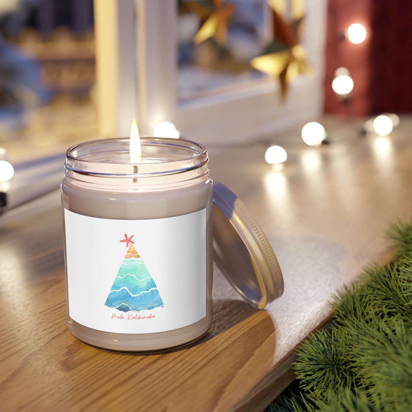 Mele Kalikimaka Sea Breeze Scented Christmas Candle - Christmas Gift - Hawaiian Christmas - Christmas at the beach