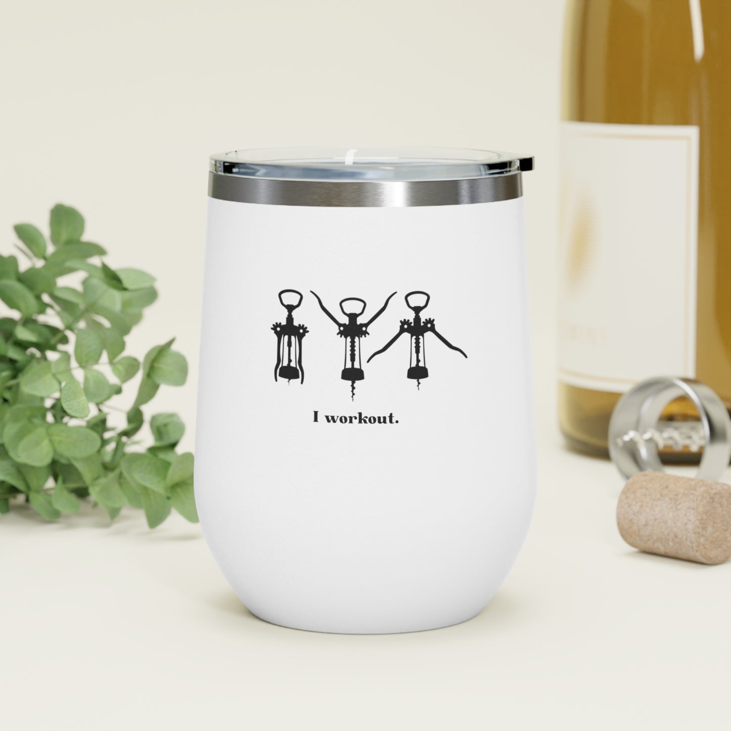 I workout - Wine Workout Wine Tumbler 12 oz - Funny Insulated Wine Tumbler - Wine Lover Gift - Wine Gift