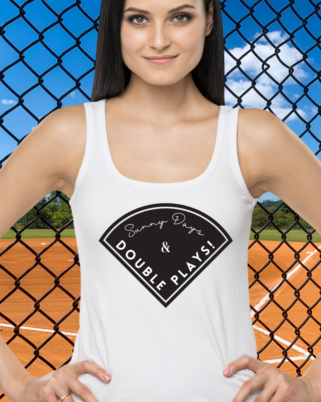 Sunny Days & Double Plays Tank Top - Baseball Tank Top - Baseball Mom Shirt